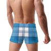Alpsport Men'S Blue Thin Line Grid Swimwear Boxer Briefs Swim Trunk Triangle Thong Bikini Swimsuit view 2