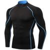 Men's Compression Shirts Long Sleeve Athletic Workout Tops Gym Undershirts Active Sports Baselayers B Blue Large view 1