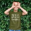 Big Cousin T-Shirts for Toddler and Youth Fun Family Outfits White on Military Green Shirt Youth Medium view 2