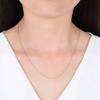 Adabele 1pc Real 925 Sterling Silver 22 Inch Diamond Cut Flat Cable Chain Necklace 1.3mm Thin Small 18K White Gold Plated Women Jewelry SSX48-22 view 3