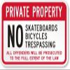 The Sign Studio - 18 x 24  Private Property Sign: No Skateboards, Bicycles, Trespassing. All Offenders Will Be Prosecuted to The Full Extent of The Law view 1