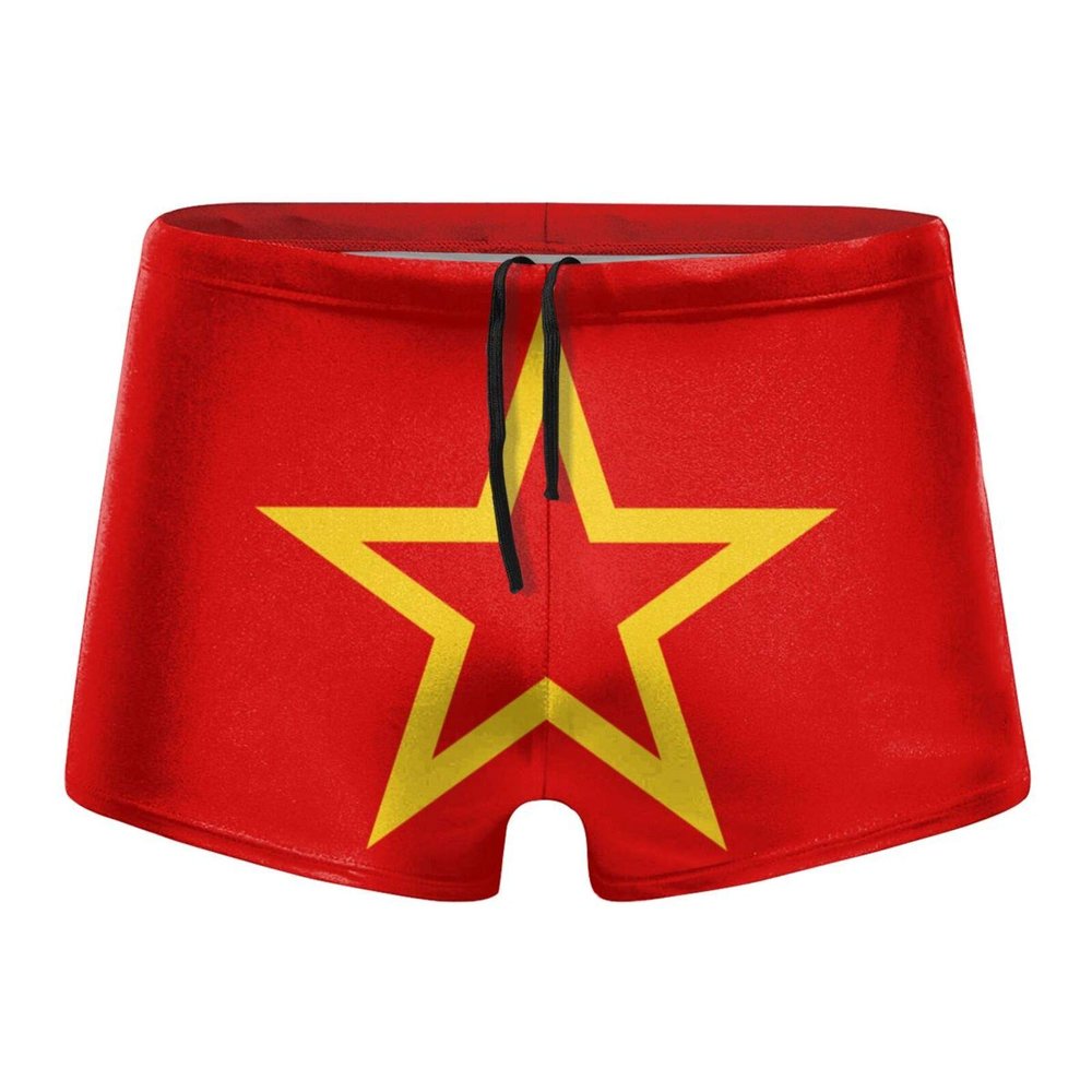 Alpsport Men'S Moroccan Flag Swimwear Boxer Briefs Swim Trunk Triangle Thong Bikini Swimsuit