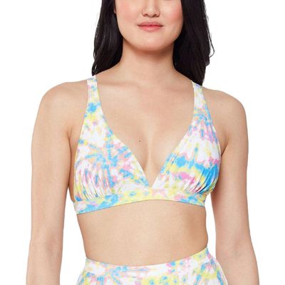 Jessica Simpson Women's Mix & Match Tie Dye Swimsuit Separates (Top & Bottom), Spritz Halter Top, L