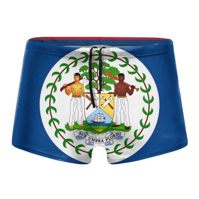 Alpsport Men'S Flag of Belize Swimwear Boxer Briefs Swim Trunk Triangle Thong Bikini Swimsuit