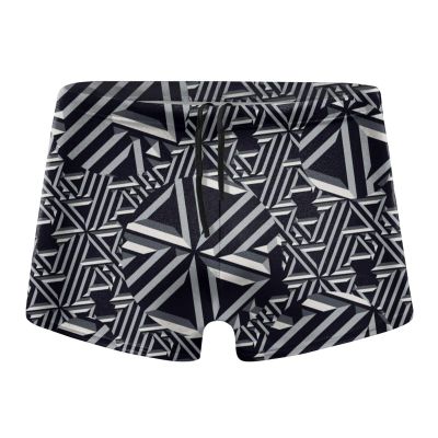 Alpsport Men'S Psychedelic Thin Line Swimwear Boxer Briefs Swim Trunk Triangle Thong Bikini Swimsuit