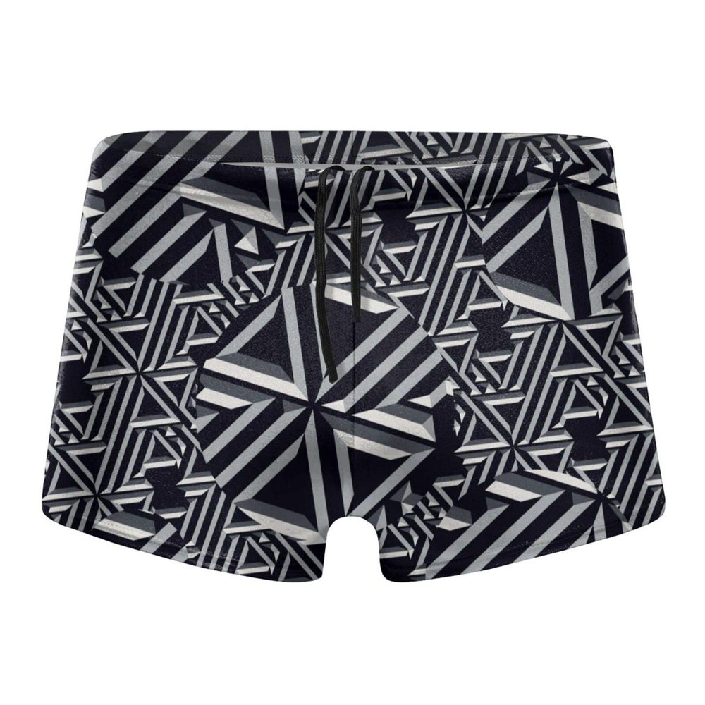 Alpsport Men'S Psychedelic Thin Line Swimwear Boxer Briefs Swim Trunk Triangle Thong Bikini Swimsuit