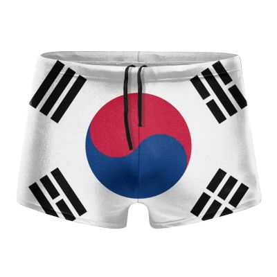 Alpsport Men'S Flag of South Korea Swimwear Boxer Briefs Swim Trunk Triangle Thong Bikini Swimsuit
