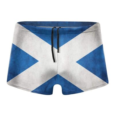 Alpsport Men'S Scotland Grungy Flag Swimwear Boxer Briefs Swim Trunk Triangle Thong Bikini Swimsuit