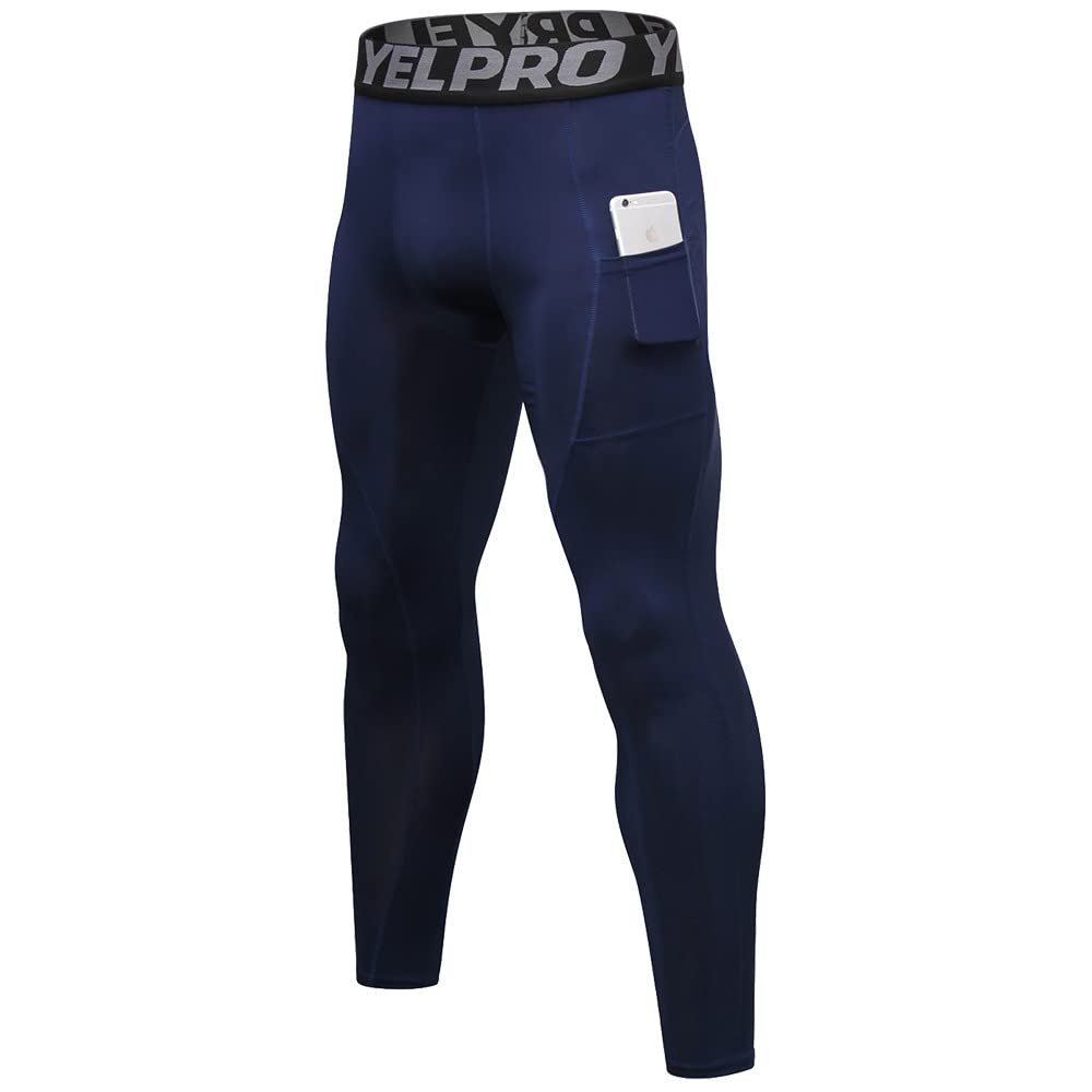 Queerier Mens Compression Pants Workout Leggings Baselayer Cool Dry Running Tights for Sports Yoga