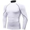 Men's Compression Shirts Long Sleeve Athletic Workout Tops Gym Undershirts Active Sports Baselayers White Medium view 1