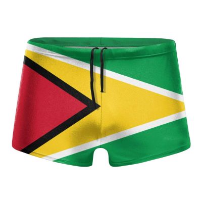 Alpsport Men'S Guyana Flag Swimwear Boxer Briefs Swim Trunk Triangle Thong Bikini Swimsuit