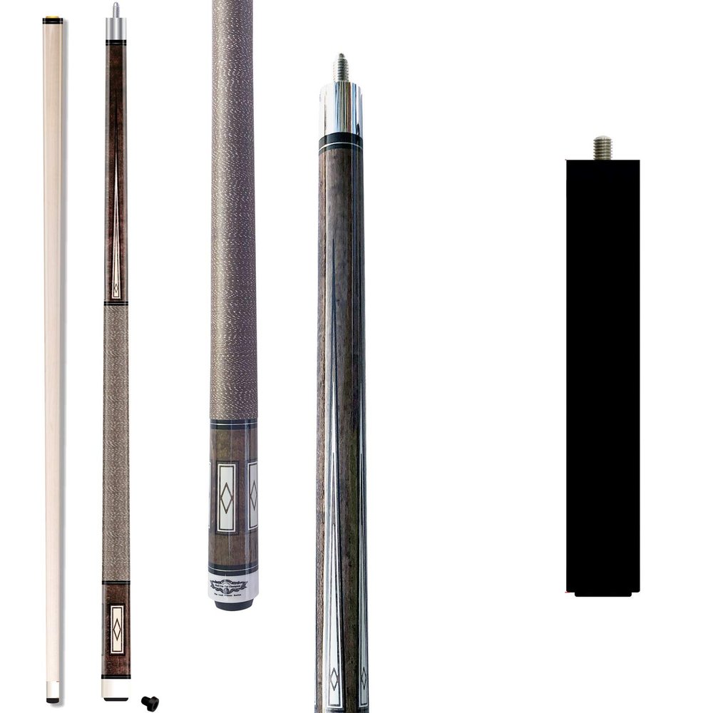 2021 Champion Lost Pieces Series Pool Cue Stick, Low Deflection Shaft, Pro Taper, Cue Extension (LPC1 Pool Cue + 8 inch Black Mezz Joint Cue Extension, 21oz)