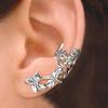 Newooh 2 Pair Retro Hollow Ear Clips,New Retro Hollow Flower Leaf Ear Clip Earrings Without Pierced Ears Gorgeous Clip Earrings For Women Alloy Vintage Leaf Ear Clip Earrings view 3