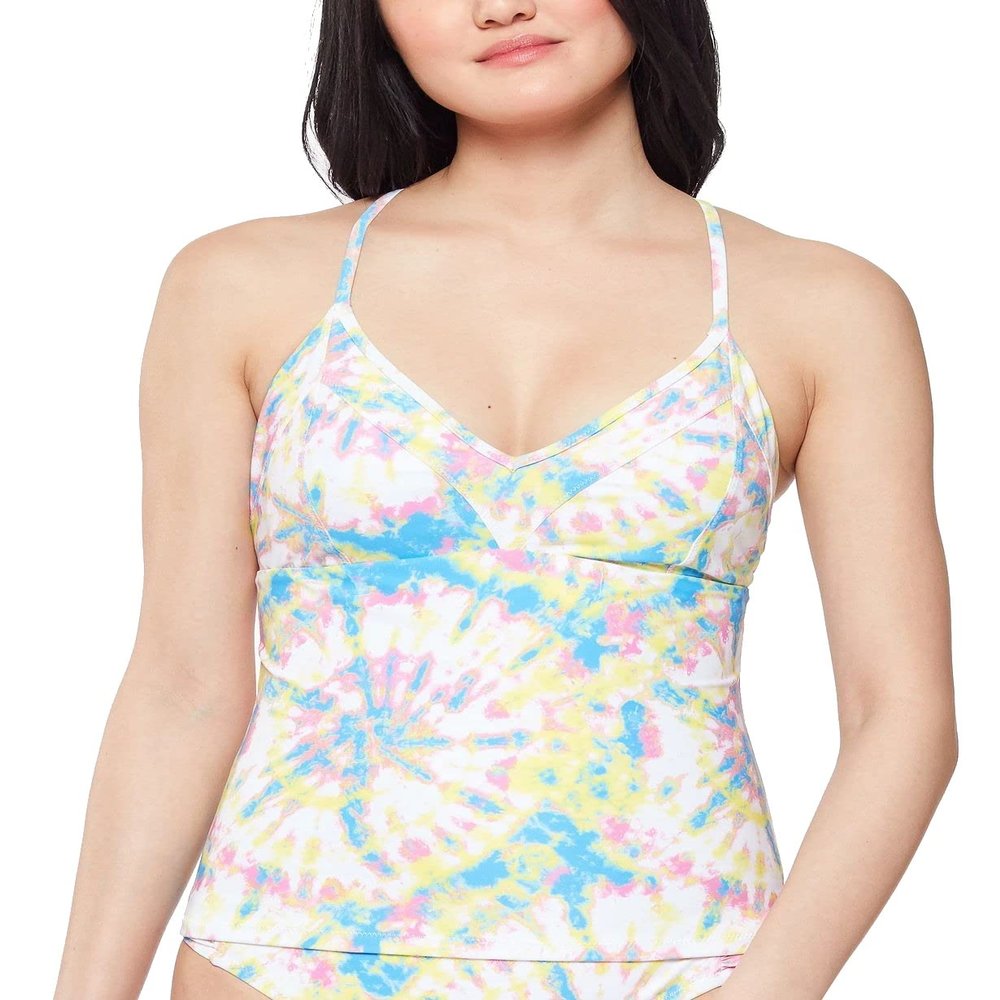 Jessica Simpson Women's Mix & Match Tie Dye Swimsuit Separates (Top & Bottom), Spritz Tankini, S