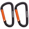 munkees Small Carabiner Clip Keychain 2 Pack, Mini Caribeener 2 inch to 3" for Keys Aluminum Alloy Biner Lightweights for Bottle Buckle, Backpack Hook(2-Pack,Large,Black) view 1