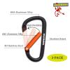 munkees Small Carabiner Clip Keychain 2 Pack, Mini Caribeener 2 inch to 3" for Keys Aluminum Alloy Biner Lightweights for Bottle Buckle, Backpack Hook(2-Pack,Large,Black) view 3
