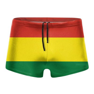 Alpsport Men'S Flag of Bolivia Swimwear Boxer Briefs Swim Trunk Triangle Thong Bikini Swimsuit