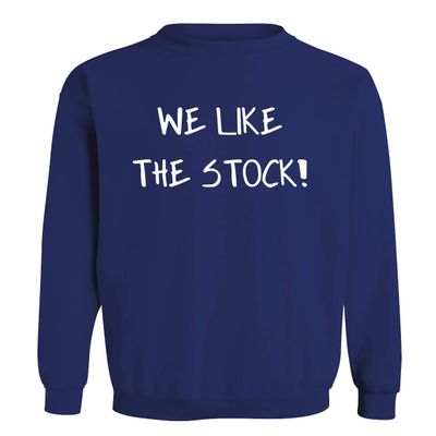 BH Cool Designs We Like The Stock! - Men's Soft & Comfortable Long Sleeve T-Shirt, Blue, Large