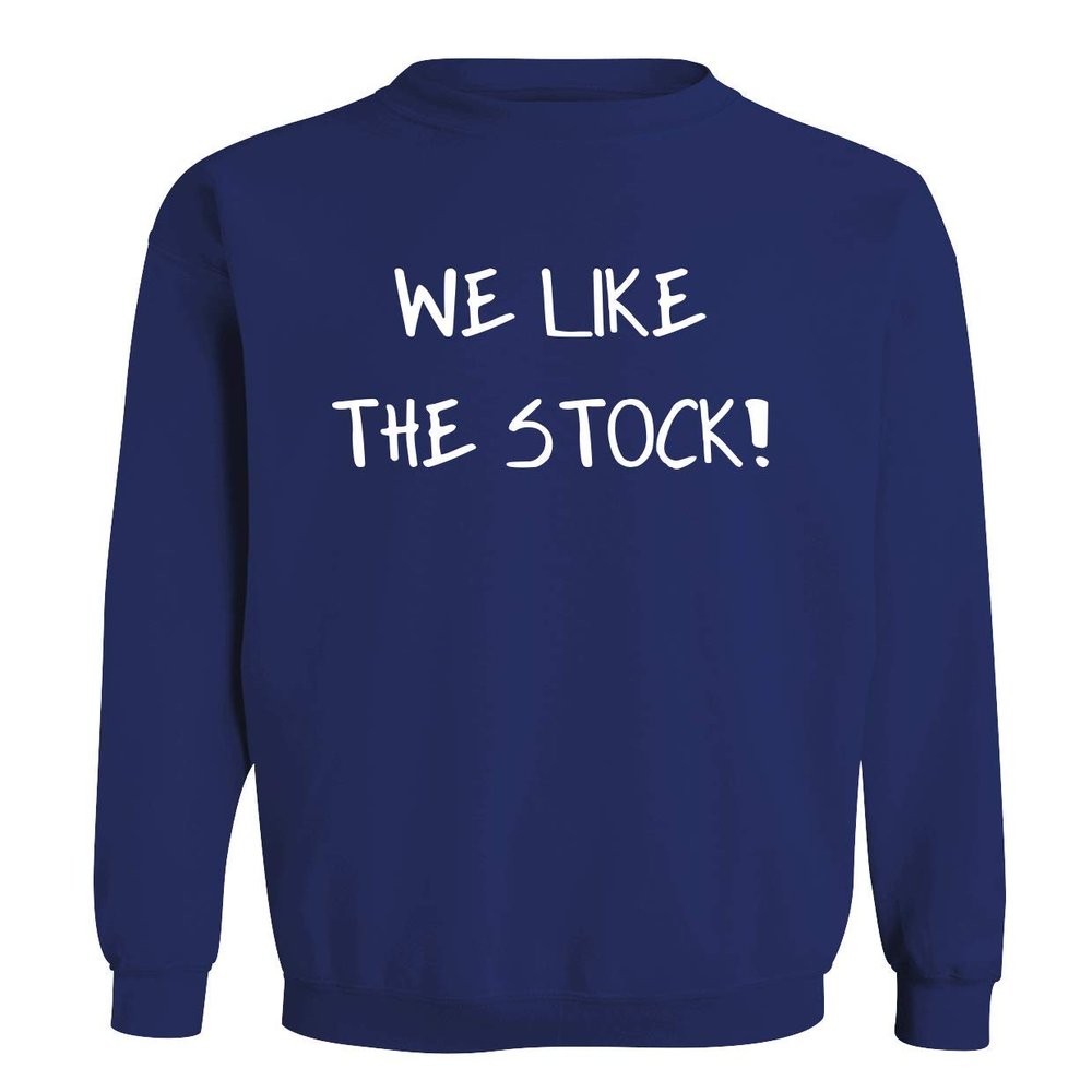 BH Cool Designs We Like The Stock! - Men's Soft & Comfortable Long Sleeve T-Shirt, Blue, Large