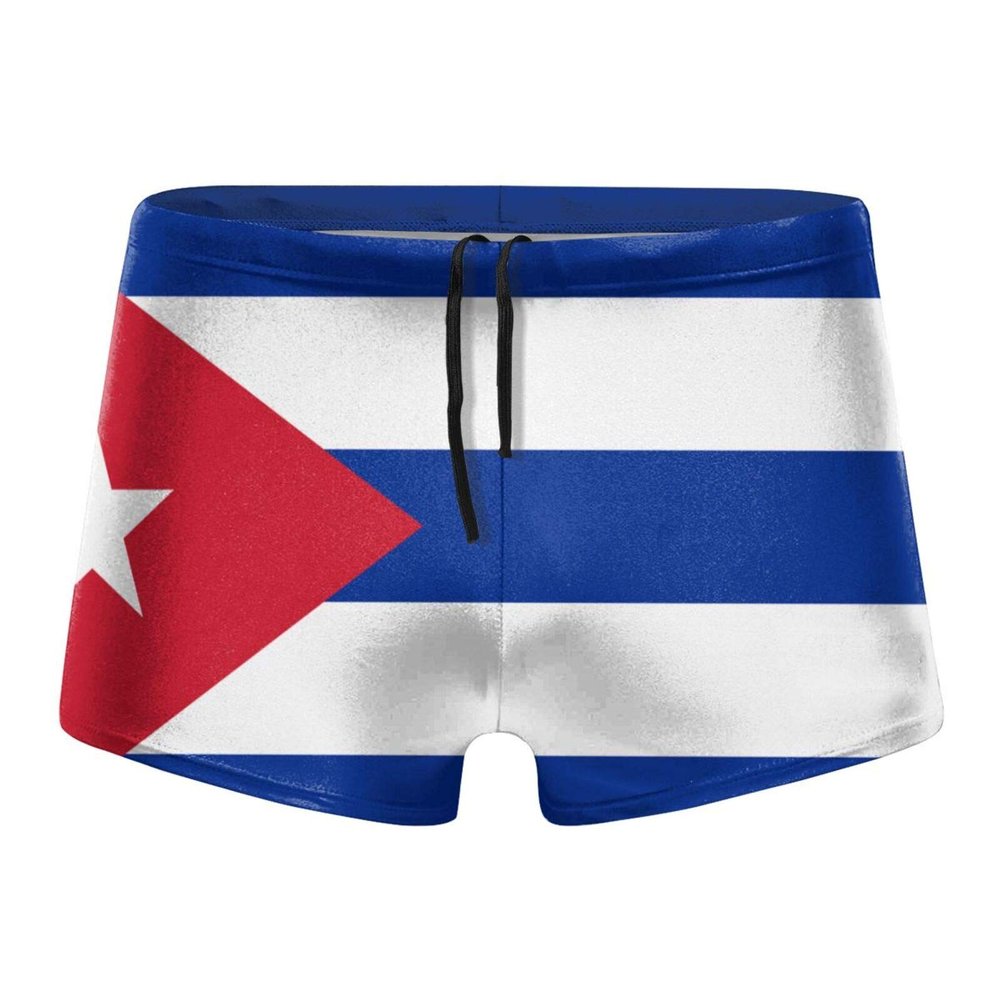 Alpsport Men'S Flag of Cuba Swimwear Boxer Briefs Swim Trunk Triangle Thong Bikini Swimsuit
