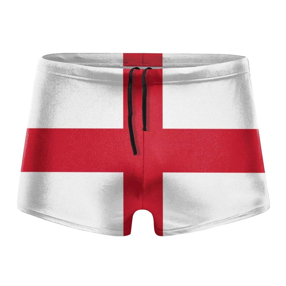 Alpsport Men'S Flag of England Swimwear Boxer Briefs Swim Trunk Triangle Thong Bikini Swimsuit