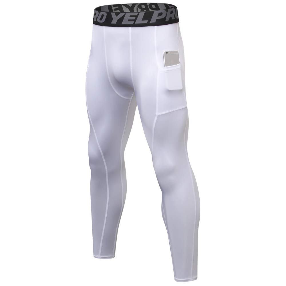 Queerier Mens Compression Pants Workout Leggings Baselayer Cool Dry Running Tights for Sports Yoga