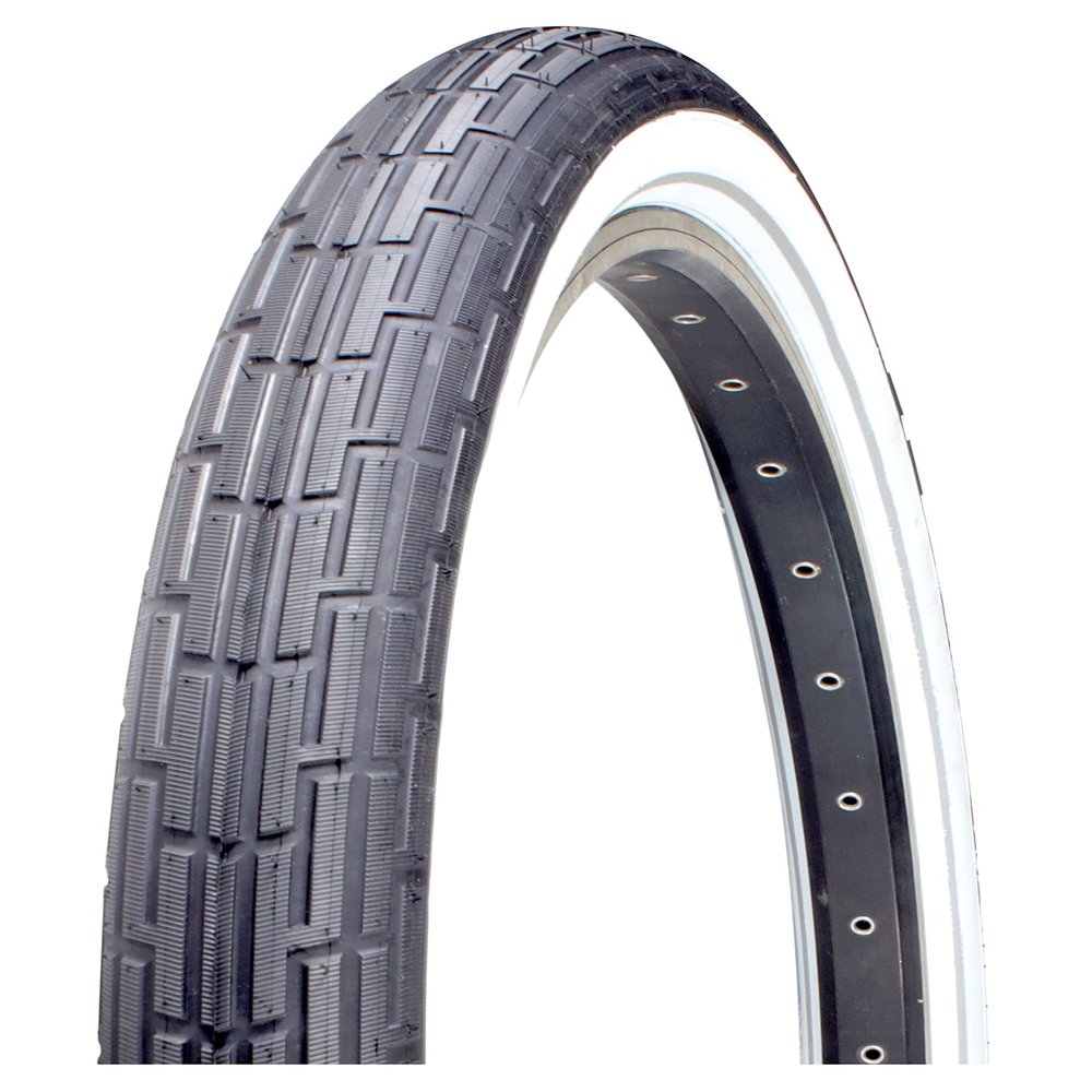 Deli Tire 26 x 2.35 inch, Folding Bead, Beach Cruiser Bike Tire, 26" x 2.35" (Black/White, Reflective)