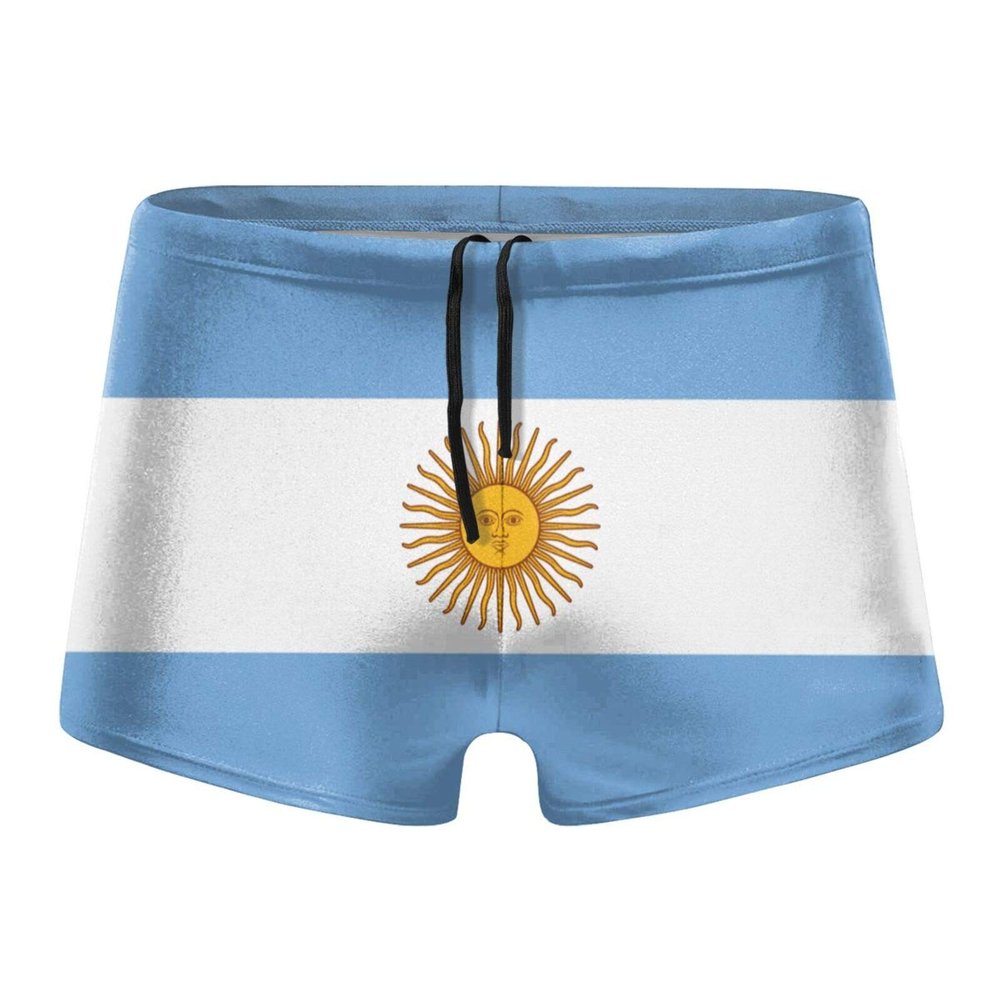 Alpsport Men'S Flag of Argentina Swimwear Boxer Briefs Swim Trunk Triangle Thong Bikini Swimsuit