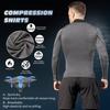 Men's Compression Shirts Long Sleeve Athletic Workout Tops Gym Undershirts Active Sports Baselayers Grey view 4