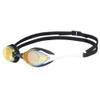 ARENA Unisex Adult Cobra Swipe Racing Swim Goggles for Men and Women Polycarbonate Mirror Lens Hydrodynamic Design, Yellow Copper/White view 1