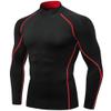 Men's Compression Shirts Long Sleeve Athletic Workout Tops Gym Undershirts Active Sports Baselayers B Red Large view 1