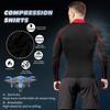 Men's Compression Shirts Long Sleeve Athletic Workout Tops Gym Undershirts Active Sports Baselayers B Red Large view 4