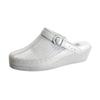24 Hour Comfort Gertrude (1876) Women's Wide Width Swivel Strap Leather Clogs White 5 view 1