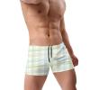 Alpsport Men'S Blue Thin Line Grid Swimwear Boxer Briefs Swim Trunk Triangle Thong Bikini Swimsuit view 3