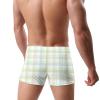 Alpsport Men'S Blue Thin Line Grid Swimwear Boxer Briefs Swim Trunk Triangle Thong Bikini Swimsuit view 4