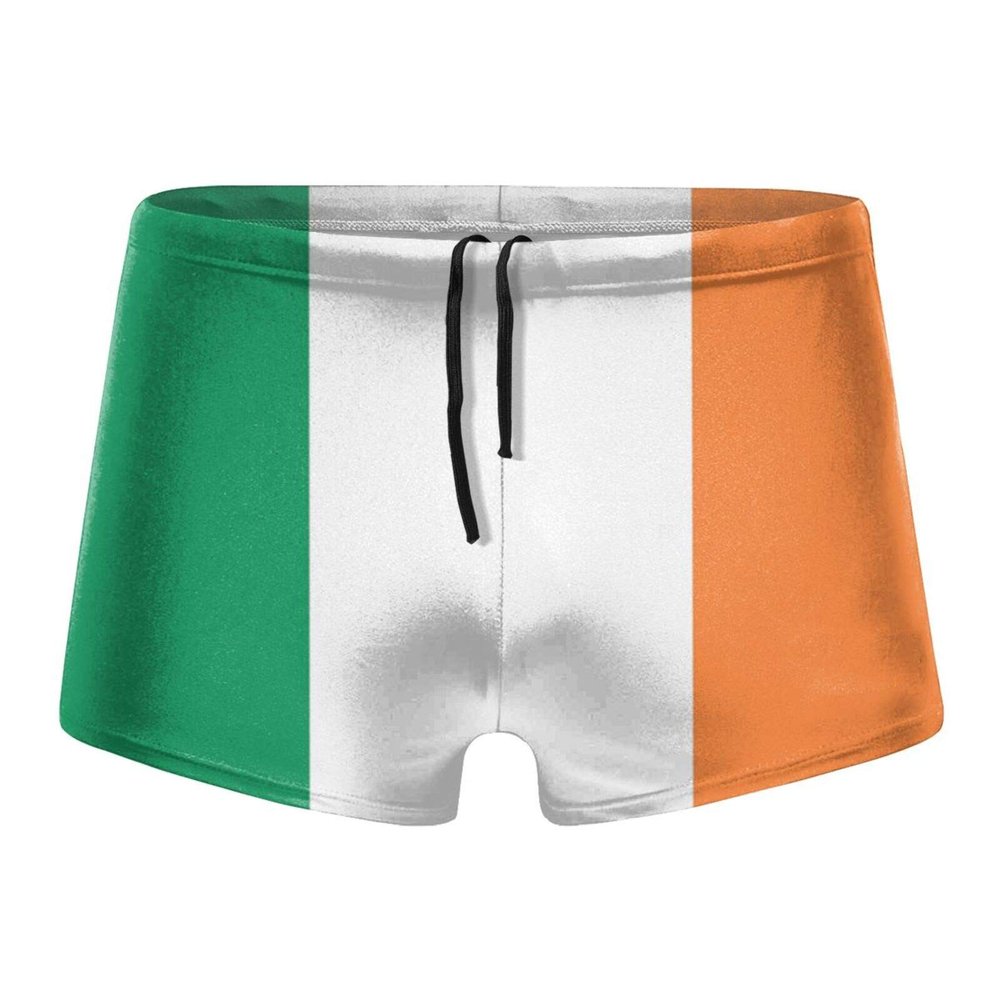 Alpsport Men'S Ireland Flag Swimwear Boxer Briefs Swim Trunk Triangle Thong Bikini Swimsuit