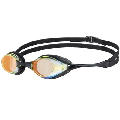 ARENA Unisex Adult Cobra Swipe Racing Swim Goggles for Men and Women Polycarbonate Mirror Lens Hydrodynamic Design, Yellow Copper/Black
