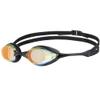 ARENA Unisex Adult Cobra Swipe Racing Swim Goggles for Men and Women Polycarbonate Mirror Lens Hydrodynamic Design, Yellow Copper/Black view 1