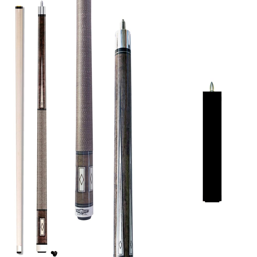 2021 Champion Lost Pieces Series Pool Cue Stick, Low Deflection Shaft, Pro Taper, Cue Extension (LPC1 Pool Cue + 8 inch Black Bullet Cue Joint Extension, 21OZ)