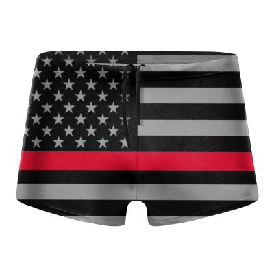 Alpsport Men'S American Flag Swimwear Boxer Briefs Swim Trunk Triangle Thong Bikini Swimsuit