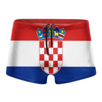 Alpsport Men'S Flag of Croatia Swimwear Boxer Briefs Swim Trunk Triangle Thong Bikini Swimsuit