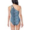 Jessica Simpson Womens Sassy Safari One Shoulder Maillot One-Piece Dark Navy SM (US 4-6) view 2
