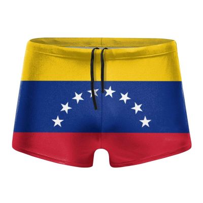 Alpsport Men'S Flag of Venezuela Swimwear Boxer Briefs Swim Trunk Triangle Thong Bikini Swimsuit