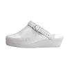 24 Hour Comfort Gertrude (1876) Women's Wide Width Swivel Strap Leather Clogs White 6 view 3