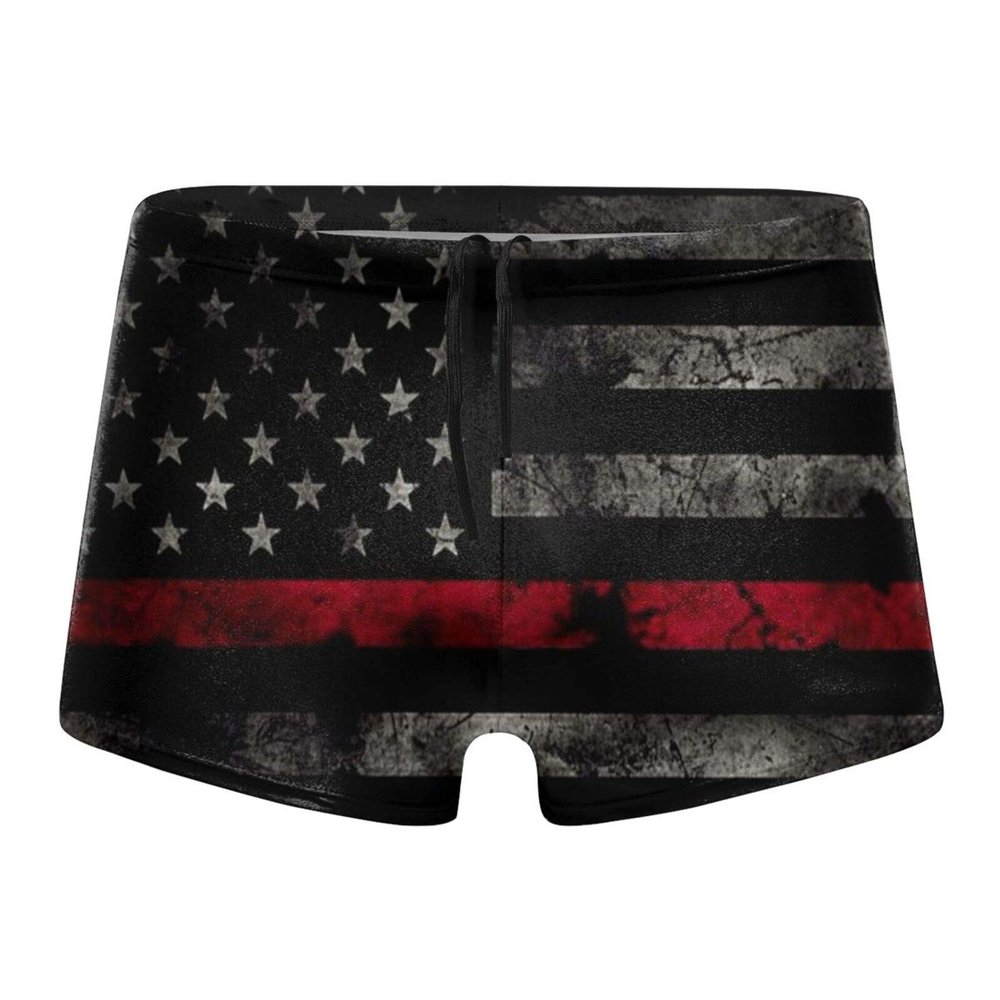 Alpsport Men'S American Flag Swimwear Boxer Briefs Swim Trunk Triangle Thong Bikini Swimsuit