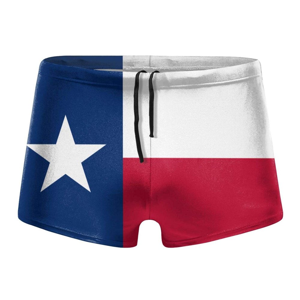 Alpsport Men'S Texas Flag Swimwear Boxer Briefs Swim Trunk Triangle Thong Bikini Swimsuit