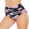 High Waisted Bikini Bottoms Ruched Tummy Control Swimsuits Bottoms Sexy Swim Bottom Bathing Suits for Women Pink Floral 2XL view 1
