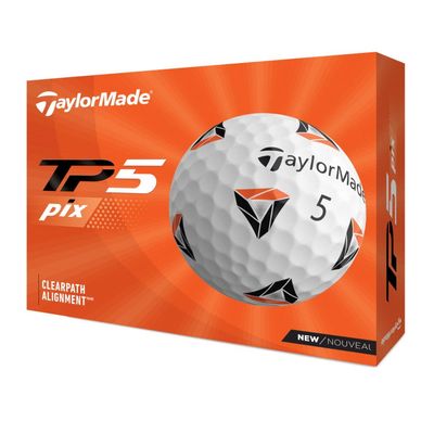 Taylor Made TP5 Pix Golf Balls, 5 Pieces, 2021 Model, White