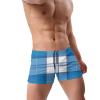 Alpsport Men'S Blue Thin Line Grid Swimwear Boxer Briefs Swim Trunk Triangle Thong Bikini Swimsuit view 4