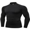 Men's Compression Shirts Long Sleeve Athletic Workout Tops Gym Undershirts Active Sports Baselayers Black view 1